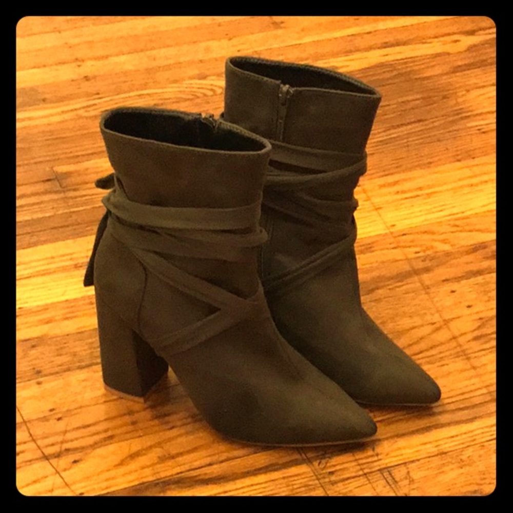 ASOS Wrap Detail Boot, Khaki